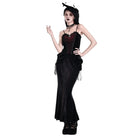 Darkinlove Women's Gothic Spider Decor Lace-up Contrast Color Crop Top