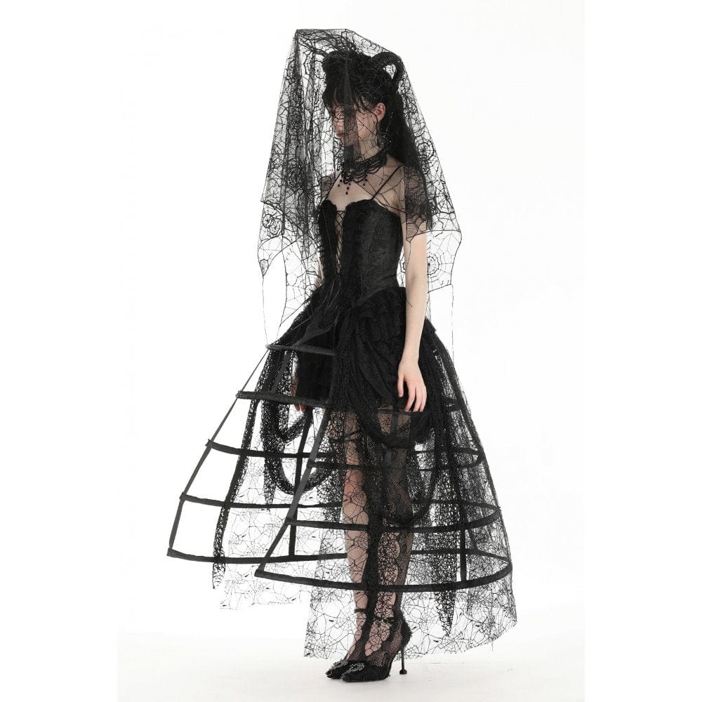 Darkinlove Women's Gothic Spider Web Mesh Wedding Veil