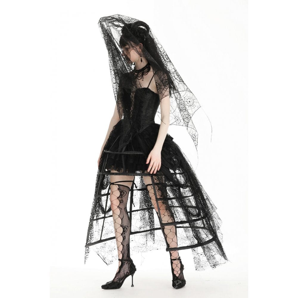 Darkinlove Women's Gothic Spider Web Mesh Wedding Veil