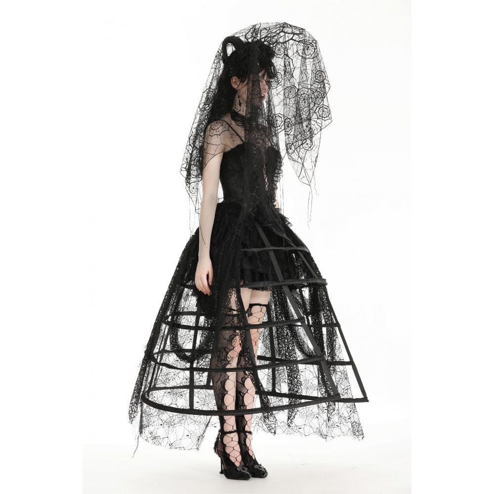 Darkinlove Women's Gothic Spider Web Mesh Wedding Veil