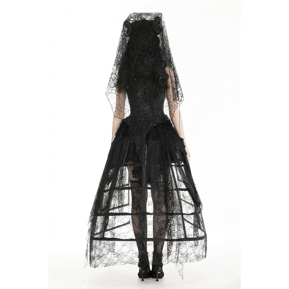 Darkinlove Women's Gothic Spider Web Mesh Wedding Veil