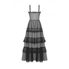 Darkinlove Women's Gothic Split Sheer Mesh Slip Dress