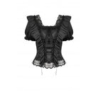 Darkinlove Women's Gothic Square Collar Ruffles Lace Top