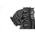 Darkinlove Women's Gothic Square Collar Ruffles Lace Top