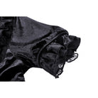 Darkinlove Women's Gothic Square Collar Short Puff Sleeved Velet Top