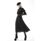 Darkinlove Women's Gothic Stand Collar Lace Splice Maxi Wedding Dress