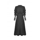 Darkinlove Women's Gothic Stand Collar Lace Splice Maxi Wedding Dress