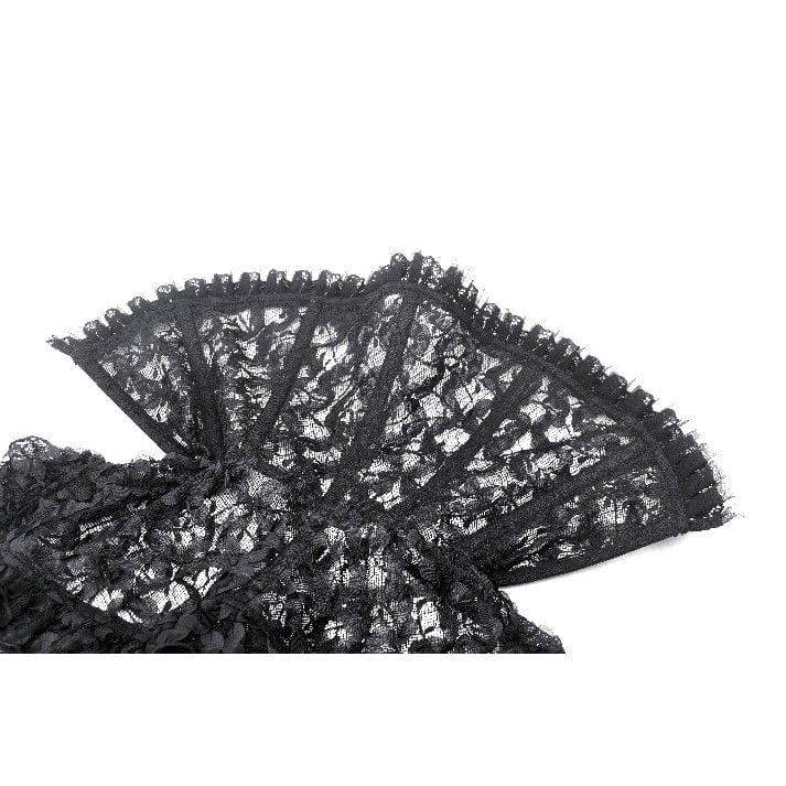 Darkinlove Women's Gothic Stand Collar Ruffled Lace Cape