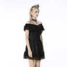 Darkinlove Women's Gothic Strappy Floral Embroidered Black Corset