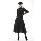 Darkinlove Women's Gothic Strappy Floral Embroidered Falbala Corset