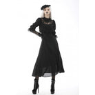 Darkinlove Women's Gothic Strappy Floral Embroidered Falbala Corset