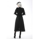 Darkinlove Women's Gothic Strappy Floral Embroidered Falbala Corset