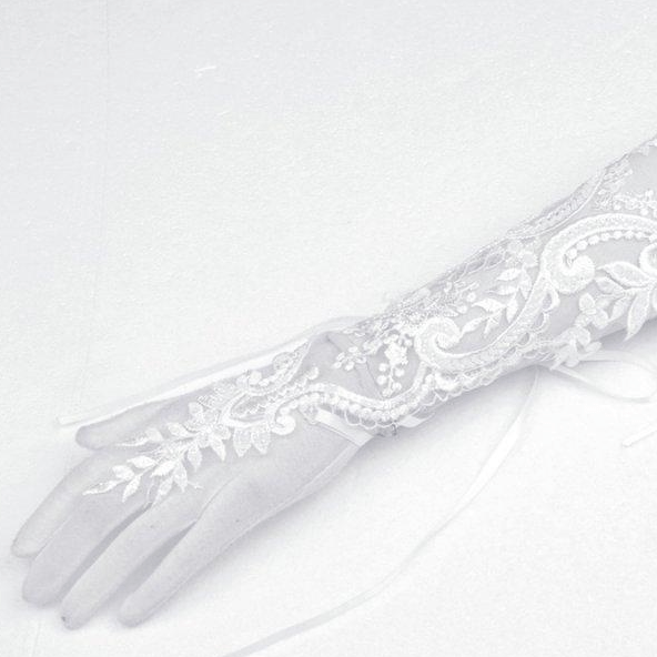 Darkinlove Women's Gothic Strappy Floral Embroidered Gloves