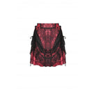 Darkinlove Women's Gothic Strappy Lace Splice Mini Skirt