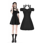 Darkinlove Damen Gothic-Trägerkleid ohne Schulter