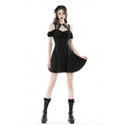 Darkinlove Damen Gothic-Trägerkleid ohne Schulter