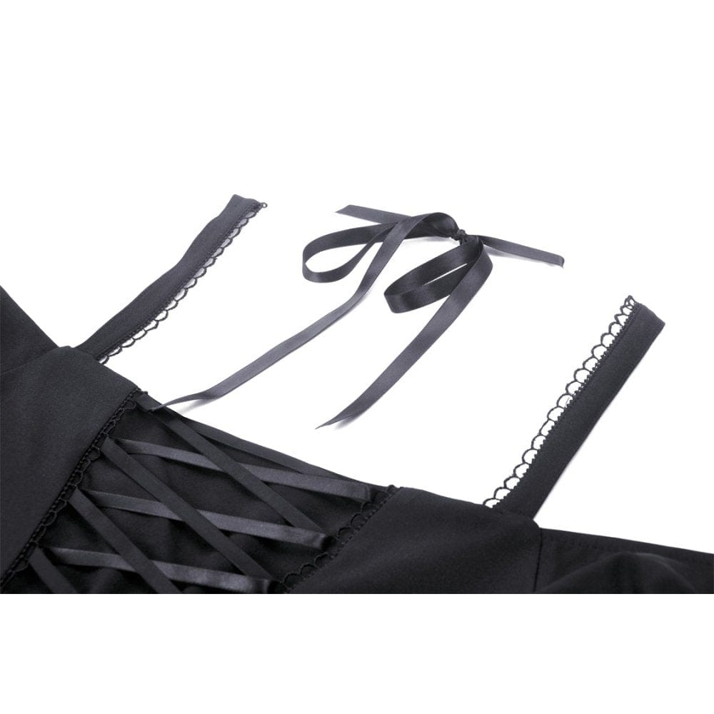 Darkinlove Women's Gothic Strappy Off Shoulder Dress