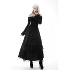 Darkinlove Women's Gothic Strappy Off Shoulder Ruched Shirt