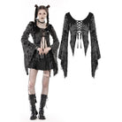 Darkinlove Women's Gothic Strappy Ripped Cardigan