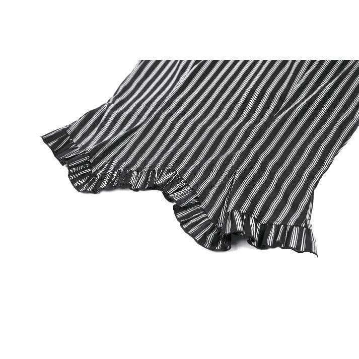Darkinlove Women's Gothic Striped Turn-down Collar Shirt with Detachable Tie