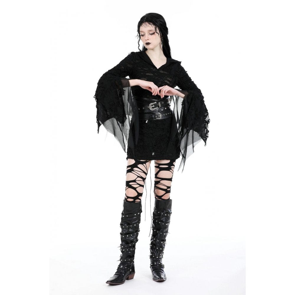 Darkinlove Women's Gothic Studded Buckle Faux Leather Underbust Corset