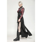 Darkinlove Women's Gothic Tie-dyed Sheer Mesh Top