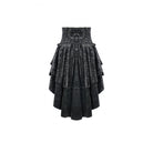 Darkinlove Women's Gothic Tiered Ruffle High-Low Hem Embossed Velvet Underbust Corset Skirt
