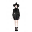 Darkinlove Damen Gothic-Kleid mit Umlegekragen und Krawatte