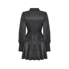Darkinlove Damen Gothic-Kleid mit Umlegekragen und Krawatte