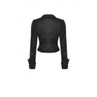 Darkinlove Damen Gothic Umlegekragen Rüschenhemd Schwarz