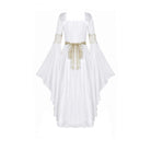 Darkinlove Women's Gothic Two-tone Square-cut Collar Angel Bell Sleeve Lace Chiffon Maxi Dress