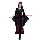 Darkinlove Women's Gothic Velvet Applique V-neck Flare Sleeve Maxi Dress