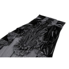 Darkinlove Women's Gothic Velvet Lace-up Ruffle High-Low Skirt