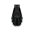 Darkinlove Women's Gothic Velvet Lace-up Ruffle High-Low Skirt