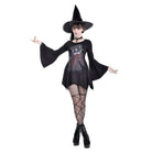 Darkinlove Women's Gothic Witch Print Irregular Hem Flare Sleeve Short Dress
