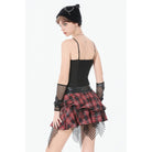 Darkinlove Women's Grunge Chained Multilayer Plaid Skirt