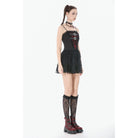 Darkinlove Women's Grunge Contrast Color Lace Tiered Slip Dress