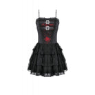 Darkinlove Women's Grunge Contrast Color Lace Tiered Slip Dress