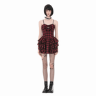 Darkinlove Women's Grunge Layered Plaid Slip Dress