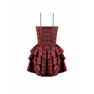 Darkinlove Women's Grunge Layered Plaid Slip Dress