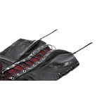 Darkinlove Women's Grunge Red Plaid Irregular Hem Faux Leather Slip Dress