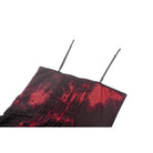 Darkinlove Women's Grunge Red Tie-dye Slip Dress with Mesh Hem