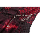 Darkinlove Women's Grunge Red Tie-dye Slip Dress with Mesh Hem