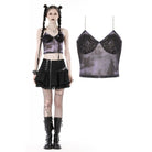 Darkinlove Damen-Tanktop mit Batikmuster und Spleißmuster im Grunge-Stil