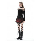 Darkinlove Damen Grunge Batik-Faltenrock