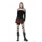 Darkinlove Damen Grunge Batik-Faltenrock