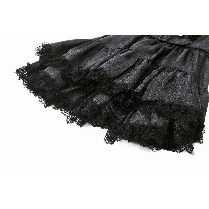 Darkinlove Women's Lolita Buttons Lace Suspender Skirt