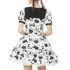 Darkinlove Women's Lolita Cat Printed Peter Pan Collar Short Dresses with Belt