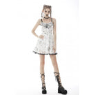 Vestido lencero falbala con estampado animal punk para mujer de Darkinlove