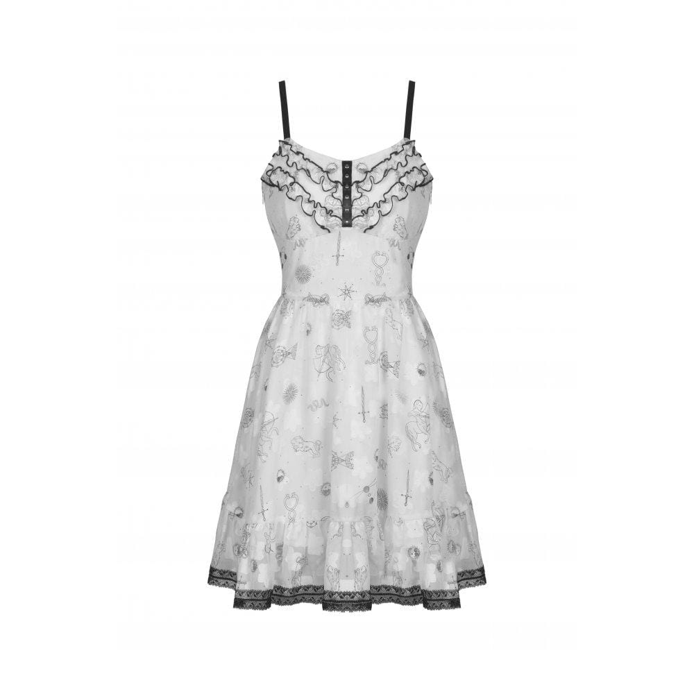 Vestido lencero falbala con estampado animal punk para mujer de Darkinlove